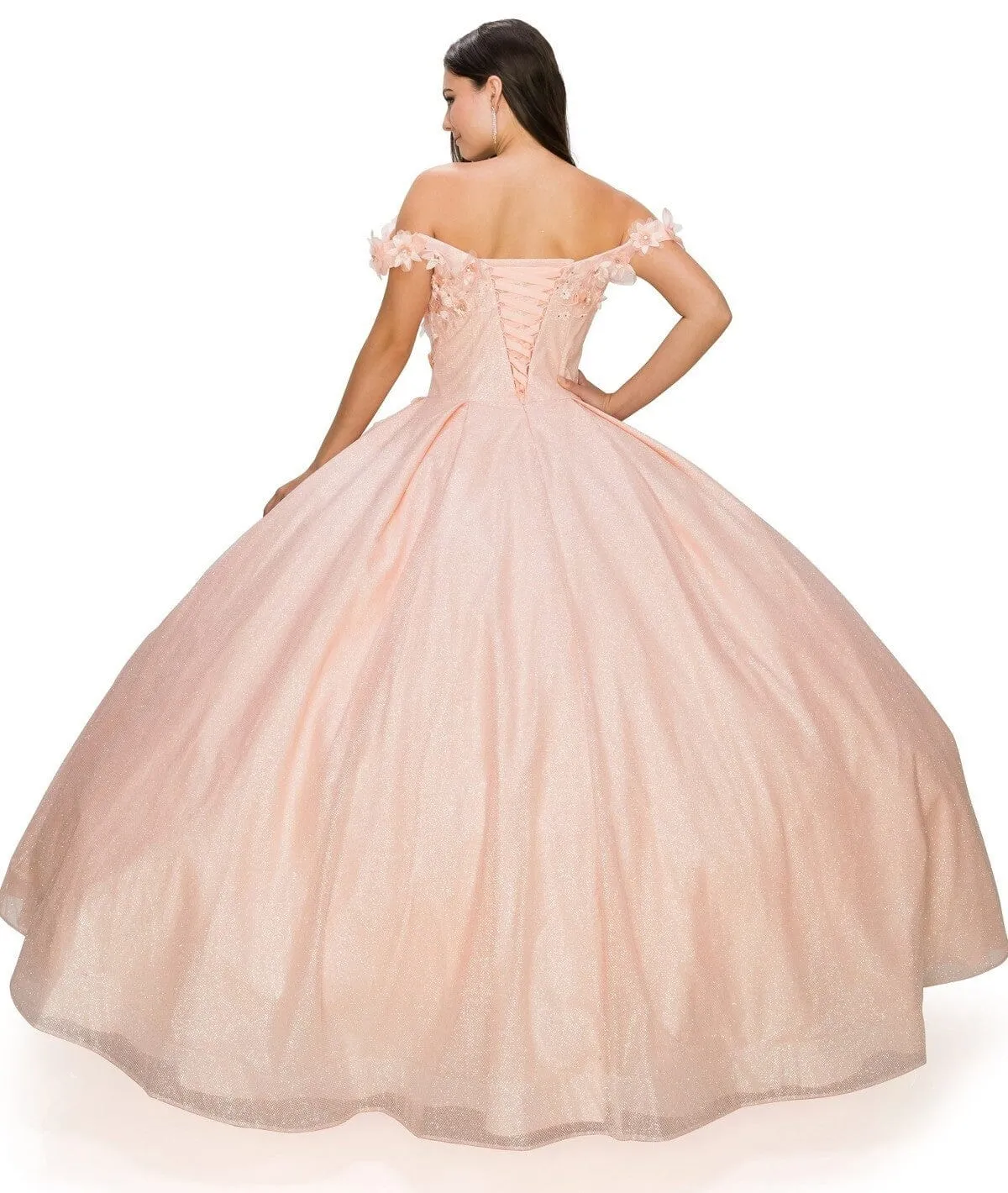 3D Floral Glitter Ball Gown by Cinderella Couture 8020J - Outlet