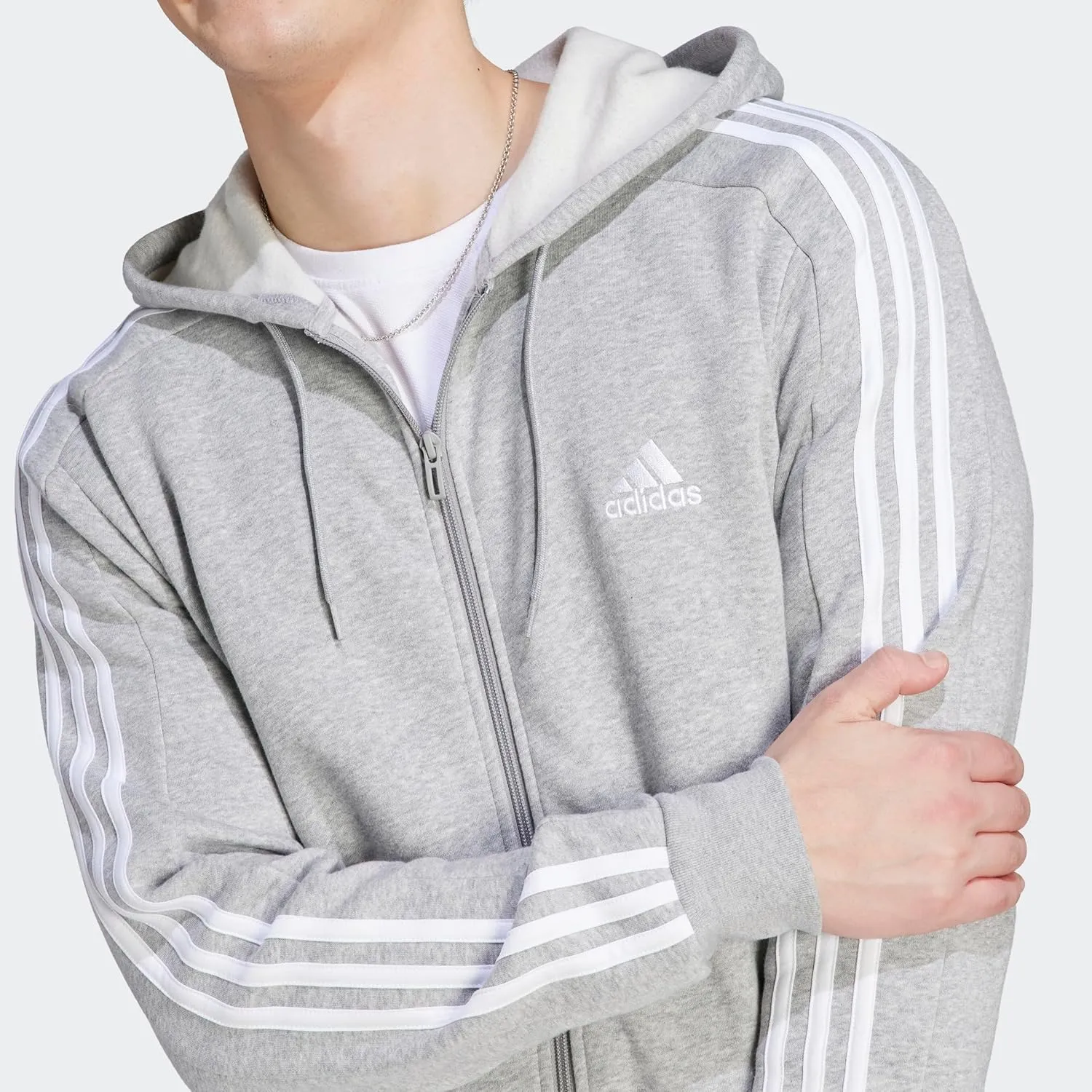 adidas Men's Essentials Fleece 3-Stripes Full-Zip