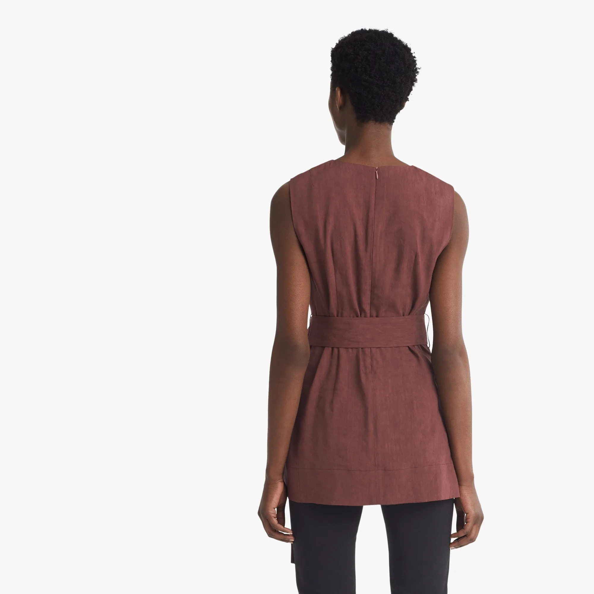 Angelina Top - Stretch Linen :: Sumac