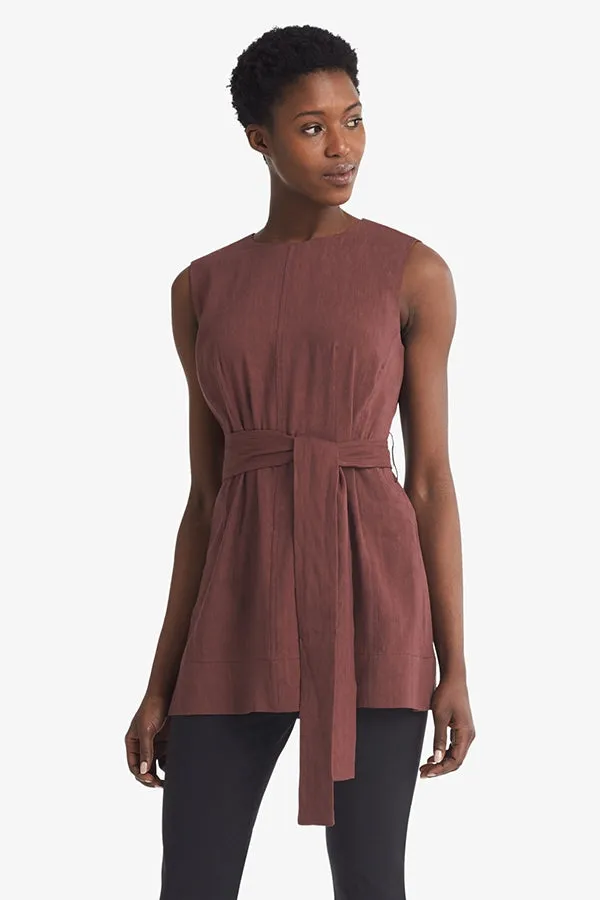 Angelina Top - Stretch Linen :: Sumac