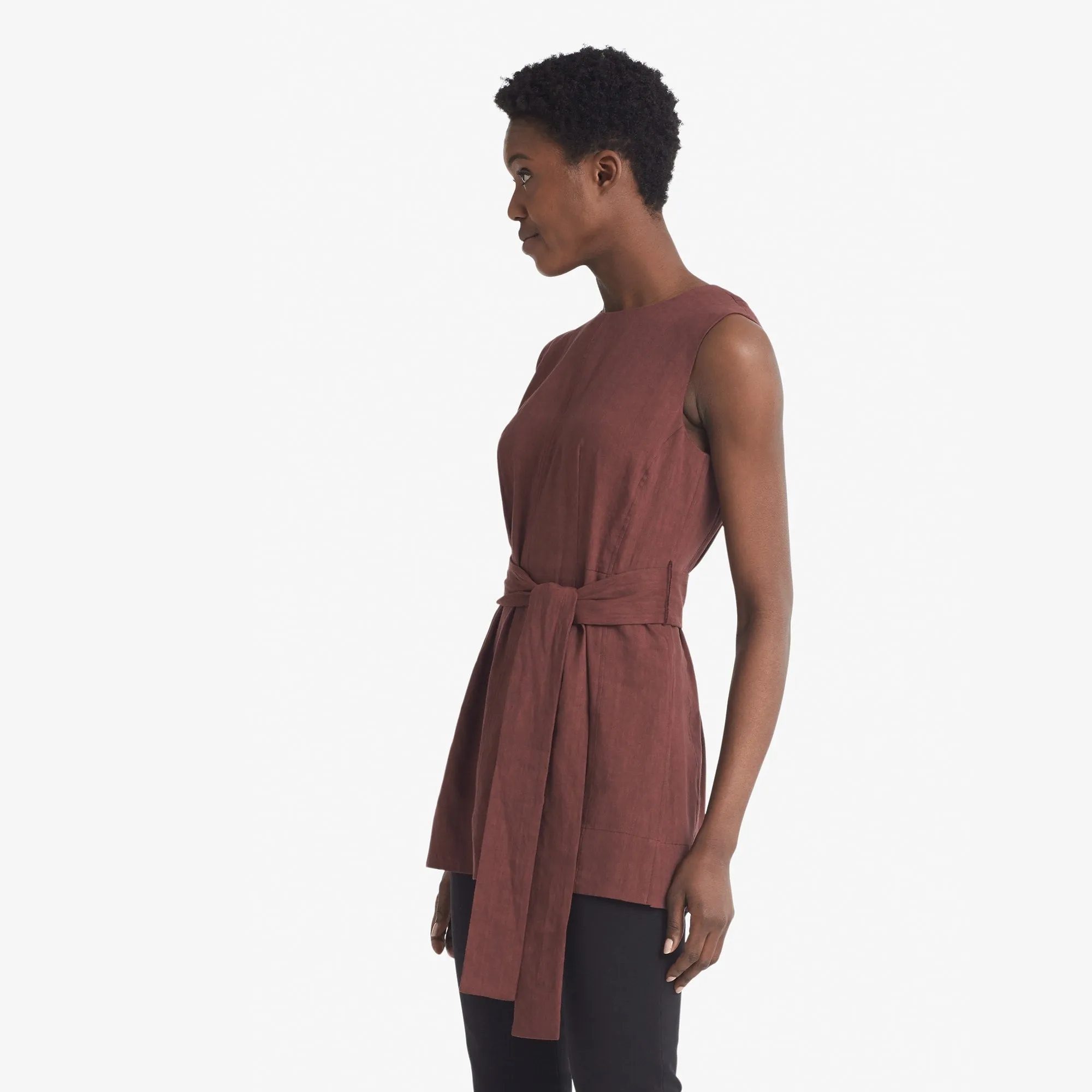 Angelina Top - Stretch Linen :: Sumac