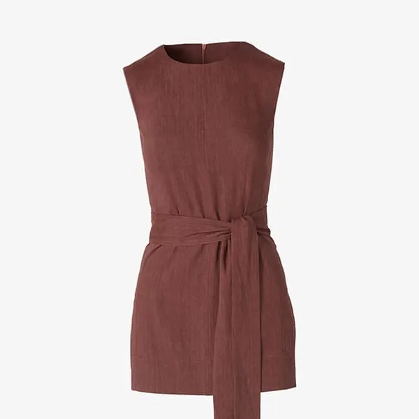 Angelina Top - Stretch Linen :: Sumac