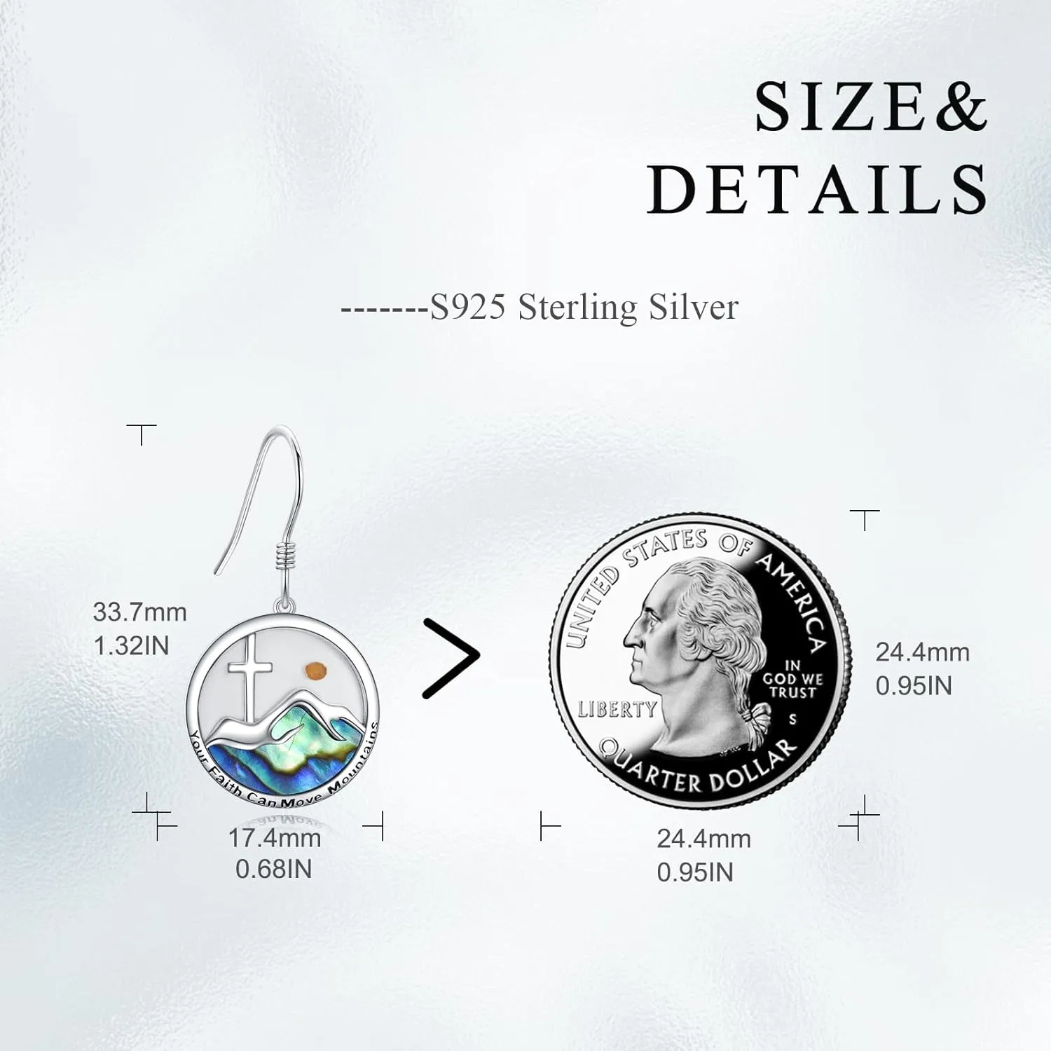 AOBOCO Mustard Seed Earrings for Women Sterling Silver Mountain Dangle Earrings Christian Mustard Seed Jewelry Mothers Day Birthday Gifts for Mom