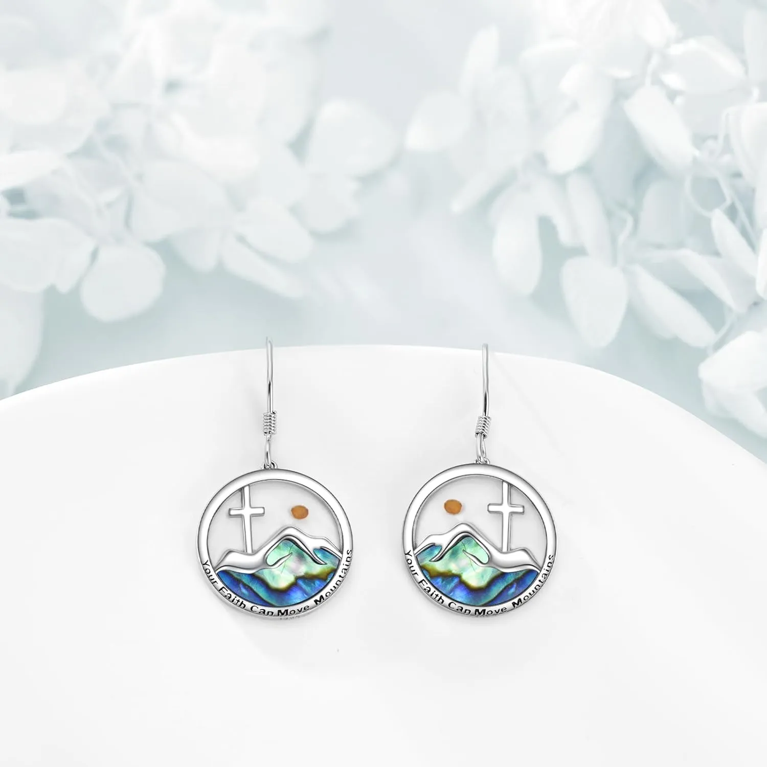 AOBOCO Mustard Seed Earrings for Women Sterling Silver Mountain Dangle Earrings Christian Mustard Seed Jewelry Mothers Day Birthday Gifts for Mom