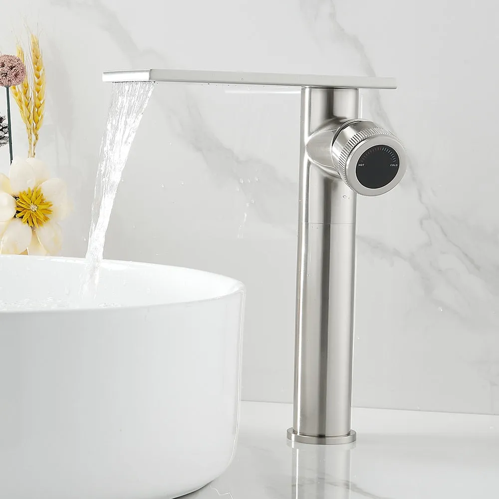 Bathroom Waterfall Basin Sink Faucet Black Faucets Brass Bath Faucet