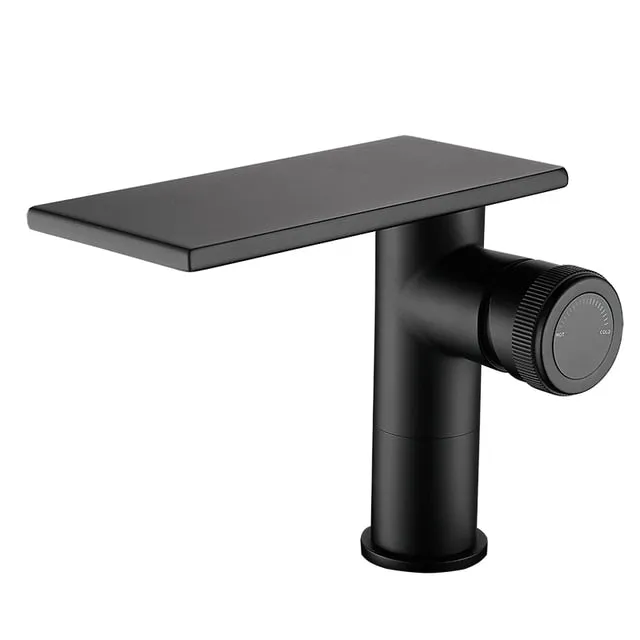 Bathroom Waterfall Basin Sink Faucet Black Faucets Brass Bath Faucet