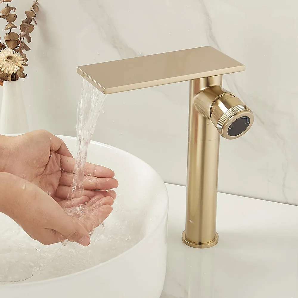 Bathroom Waterfall Basin Sink Faucet Black Faucets Brass Bath Faucet