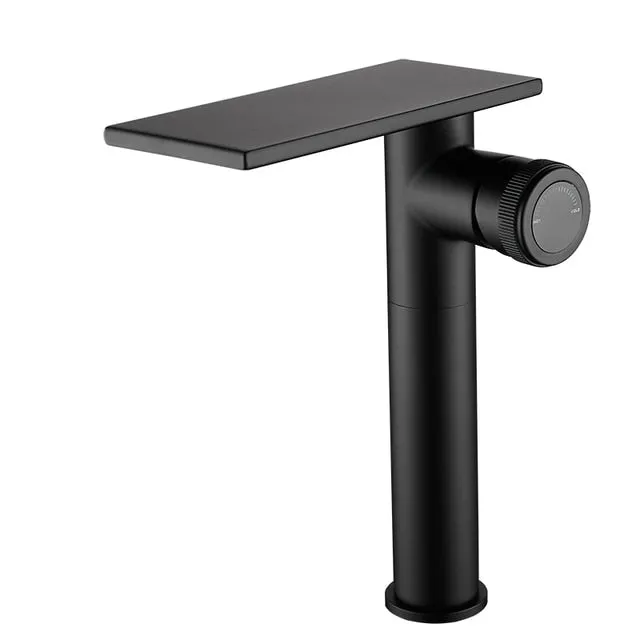 Bathroom Waterfall Basin Sink Faucet Black Faucets Brass Bath Faucet