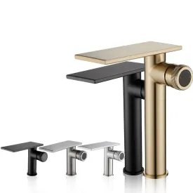 Bathroom Waterfall Basin Sink Faucet Black Faucets Brass Bath Faucet