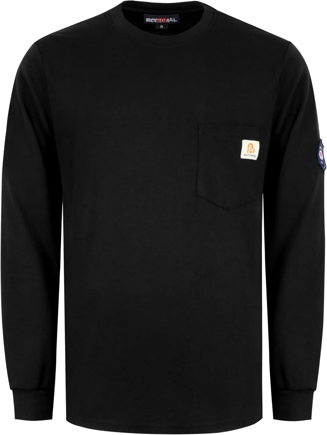 BOCOMAL FR Shirts Lightweight Classic Crew Long Sleeve Fire Resistant Shirt CAT2