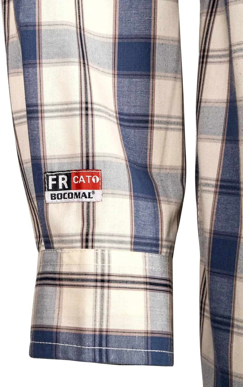 BOCOMAL FR Shirts Plaid 4.5oz Lightweight for Summer Flame Resistant Men's Fire Retardant Shirt-CAT1