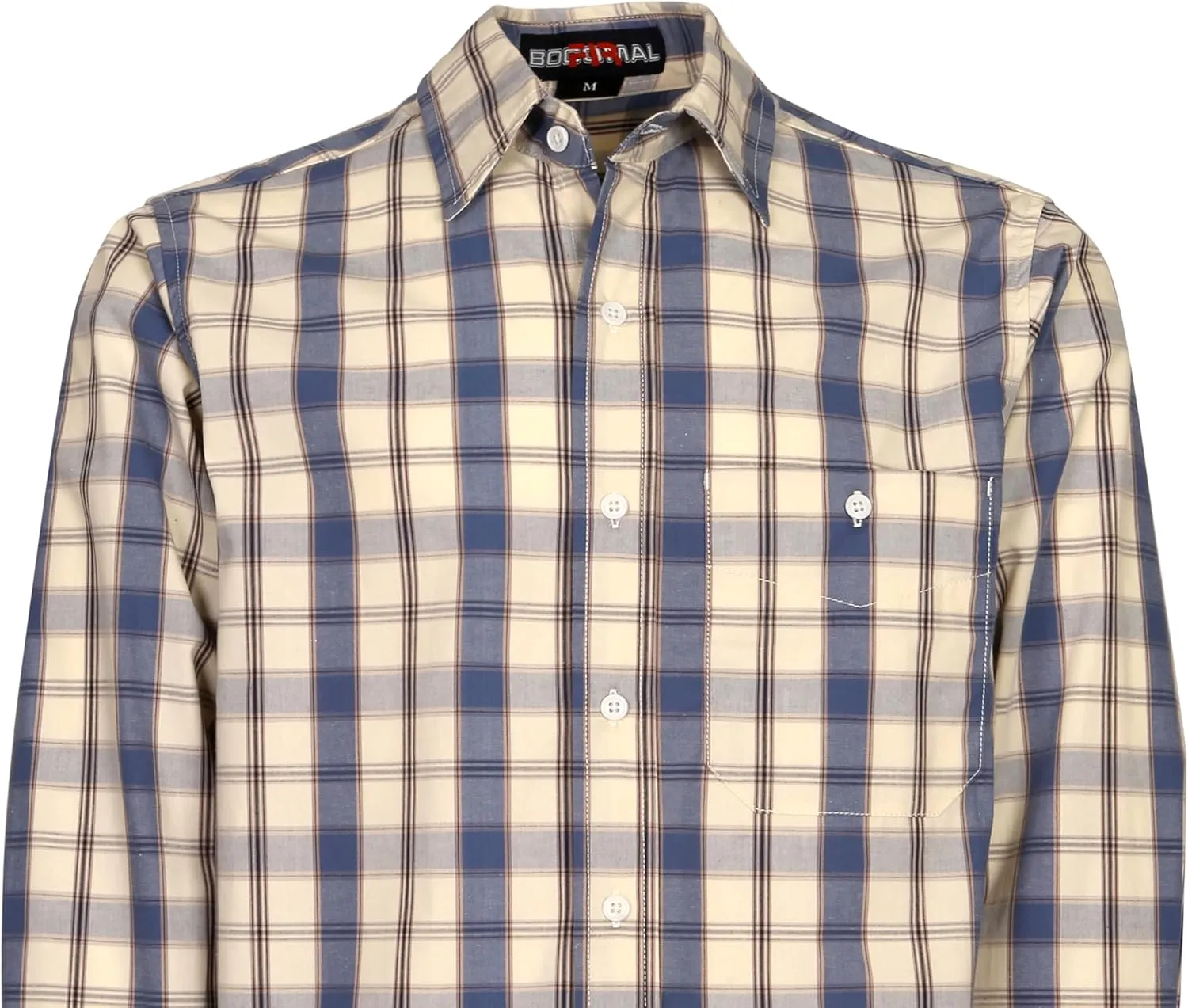 BOCOMAL FR Shirts Plaid 4.5oz Lightweight for Summer Flame Resistant Men's Fire Retardant Shirt-CAT1