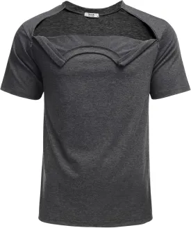 Deyeek Unisex Chemo Port Shirts Post Shoulder Surgery Recovery Shirts Tear Away Side Zippers Off Full Open Chemo Clothing