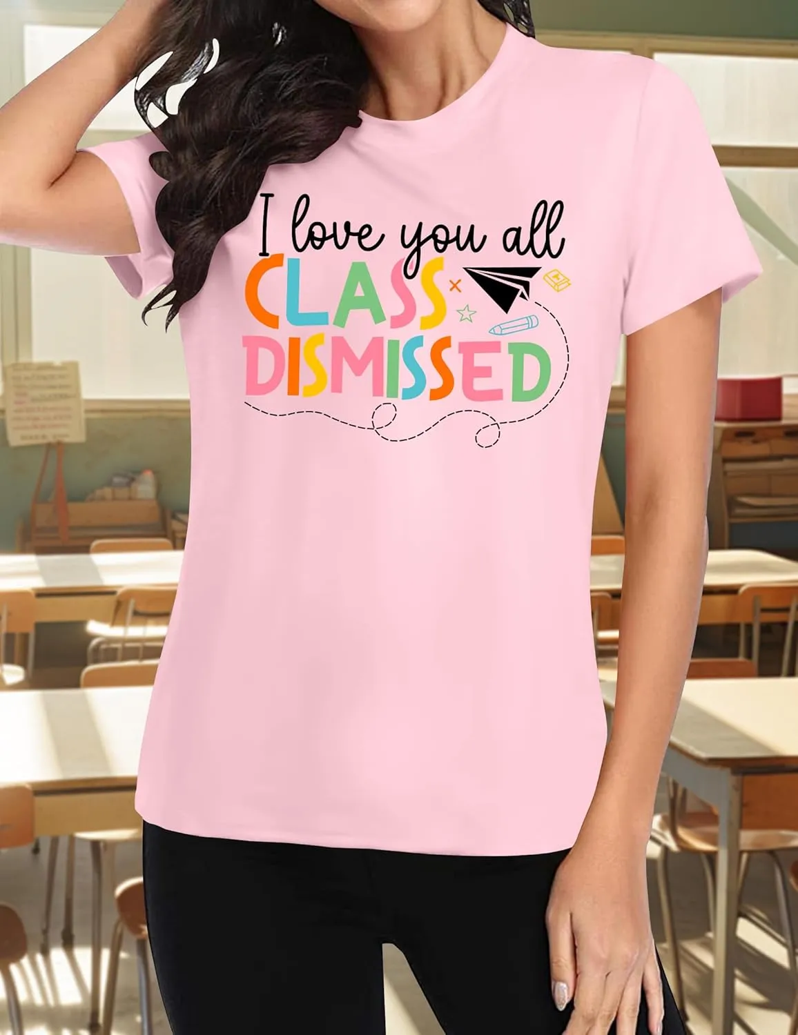 Last Day of School Teacher Shirt School Graduation Tee Teach Letter Print T Shirt Teacher Summer Holiday Tops