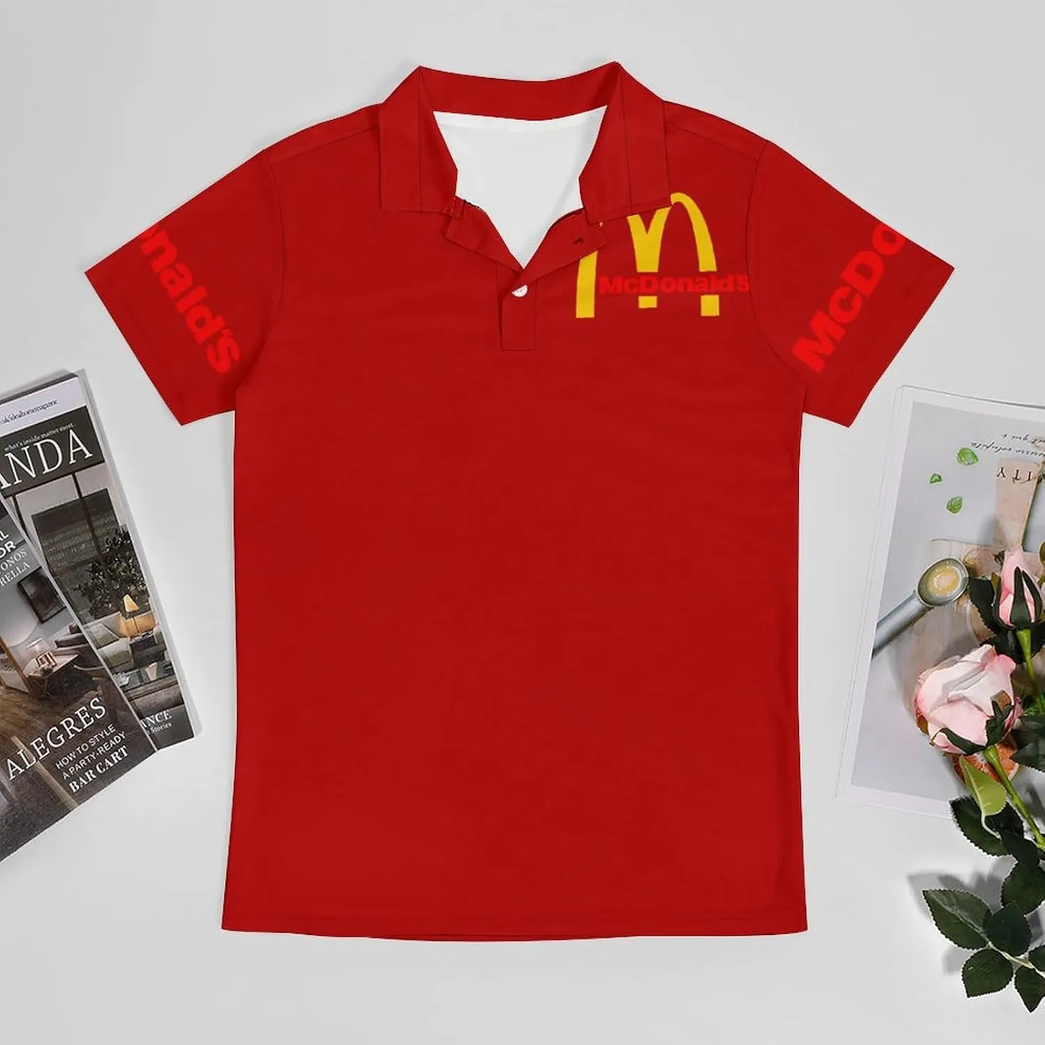 Men's Logo Polo T Shirt Short Sleeve T-Shirts for Men Teens Boys Round Neck Tshirt Merch Work Daily Clothes Uniform Tops