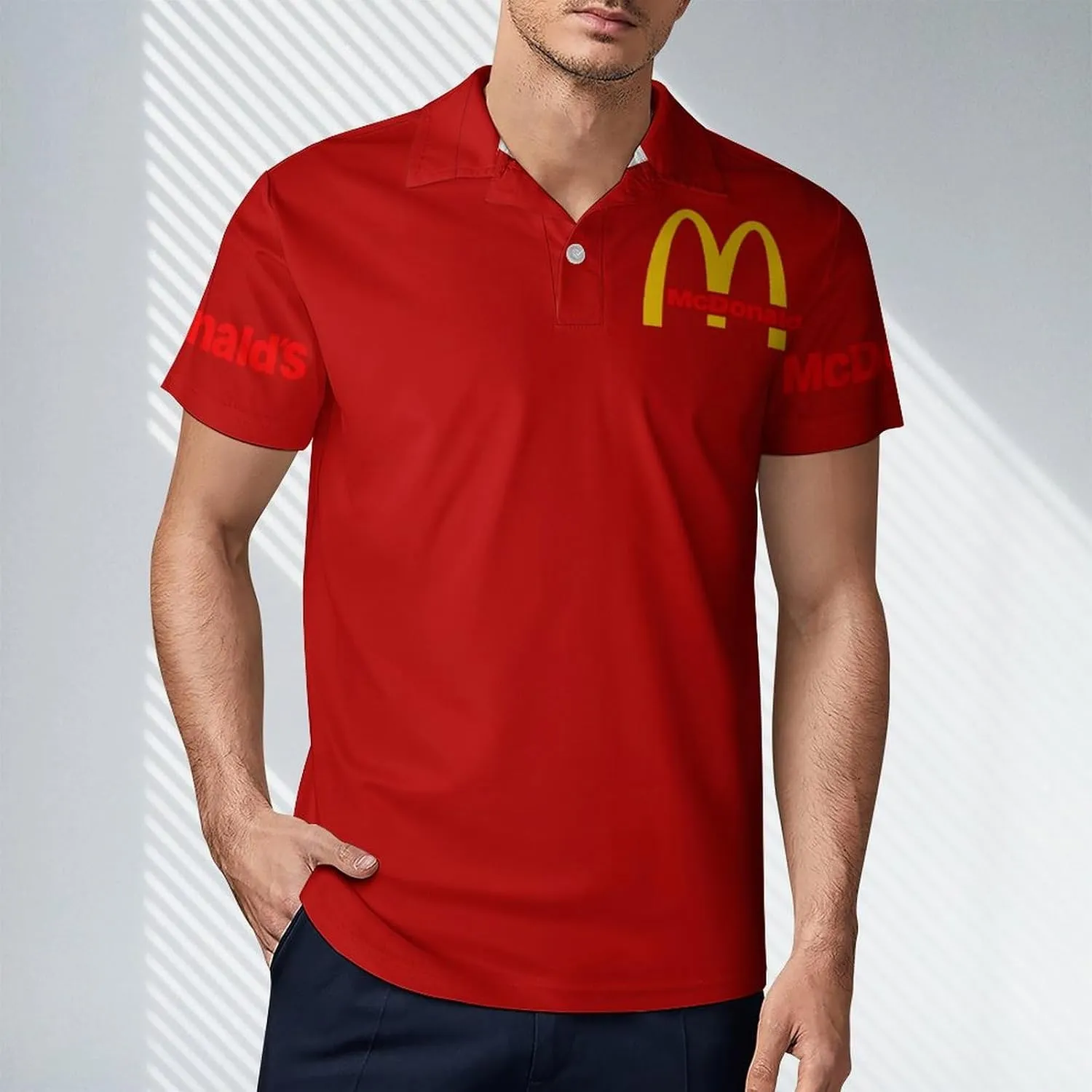 Men's Logo Polo T Shirt Short Sleeve T-Shirts for Men Teens Boys Round Neck Tshirt Merch Work Daily Clothes Uniform Tops