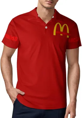 Men's Logo Polo T Shirt Short Sleeve T-Shirts for Men Teens Boys Round Neck Tshirt Merch Work Daily Clothes Uniform Tops