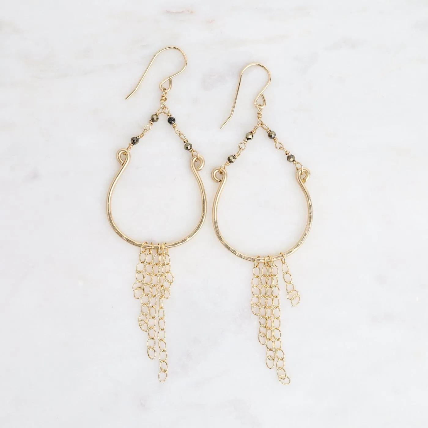 Pyrite Horseshoe Dangle Earrings