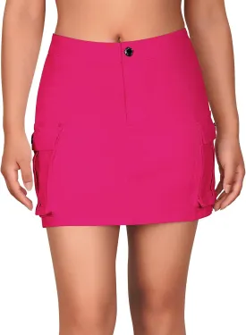 roswear Womens High Waisted Summer Bodycon Denim Y2k Skirts Stretchy Cute Jean Mini Cargo Skirts with Pockets