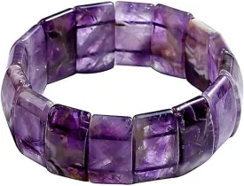 Shop LC Birthstone Bracelets for Women Trendy - Friendship Charm Cuff Gemstone Bracelets for Men - Bangle Boho Stretch Beaded Jewelry for Anxiety & Stress Birthday Gifts