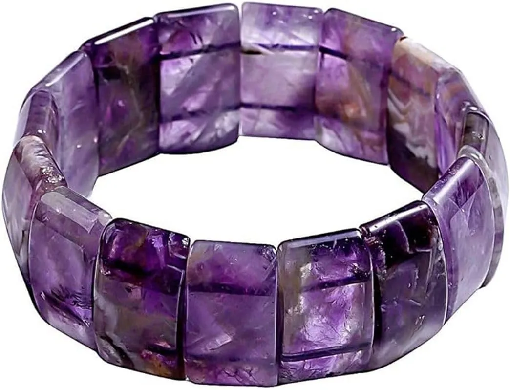 Shop LC Birthstone Bracelets for Women Trendy - Friendship Charm Cuff Gemstone Bracelets for Men - Bangle Boho Stretch Beaded Jewelry for Anxiety & Stress Birthday Gifts