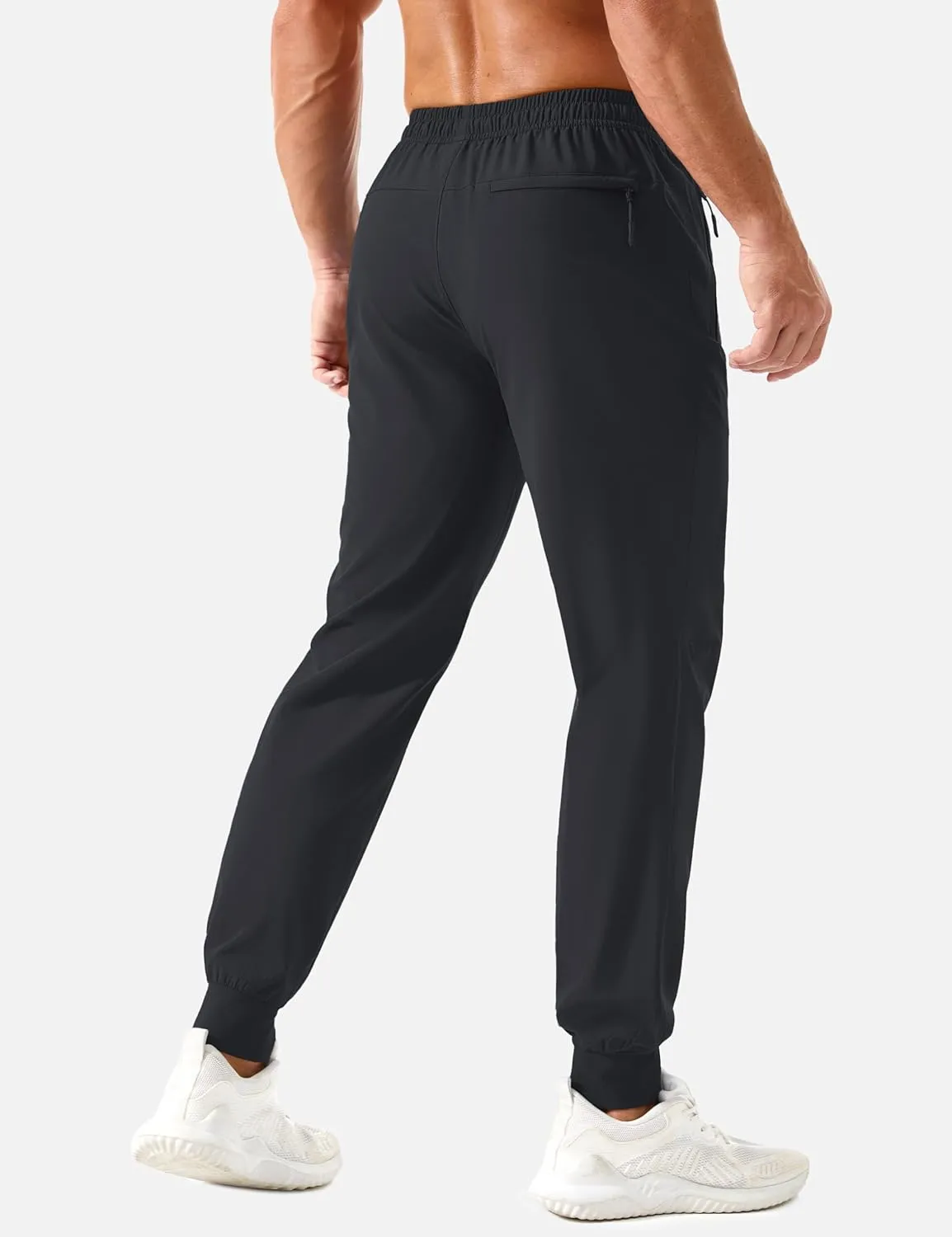 TACVASEN Men's Lightweight Athletic Joggers with Zipper Pockets Quick Dry Track Pants for Men Gym Sweatpants Workout Golf
