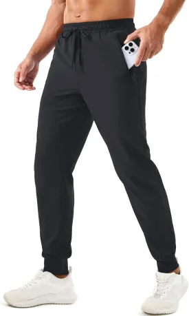TACVASEN Men's Lightweight Athletic Joggers with Zipper Pockets Quick Dry Track Pants for Men Gym Sweatpants Workout Golf