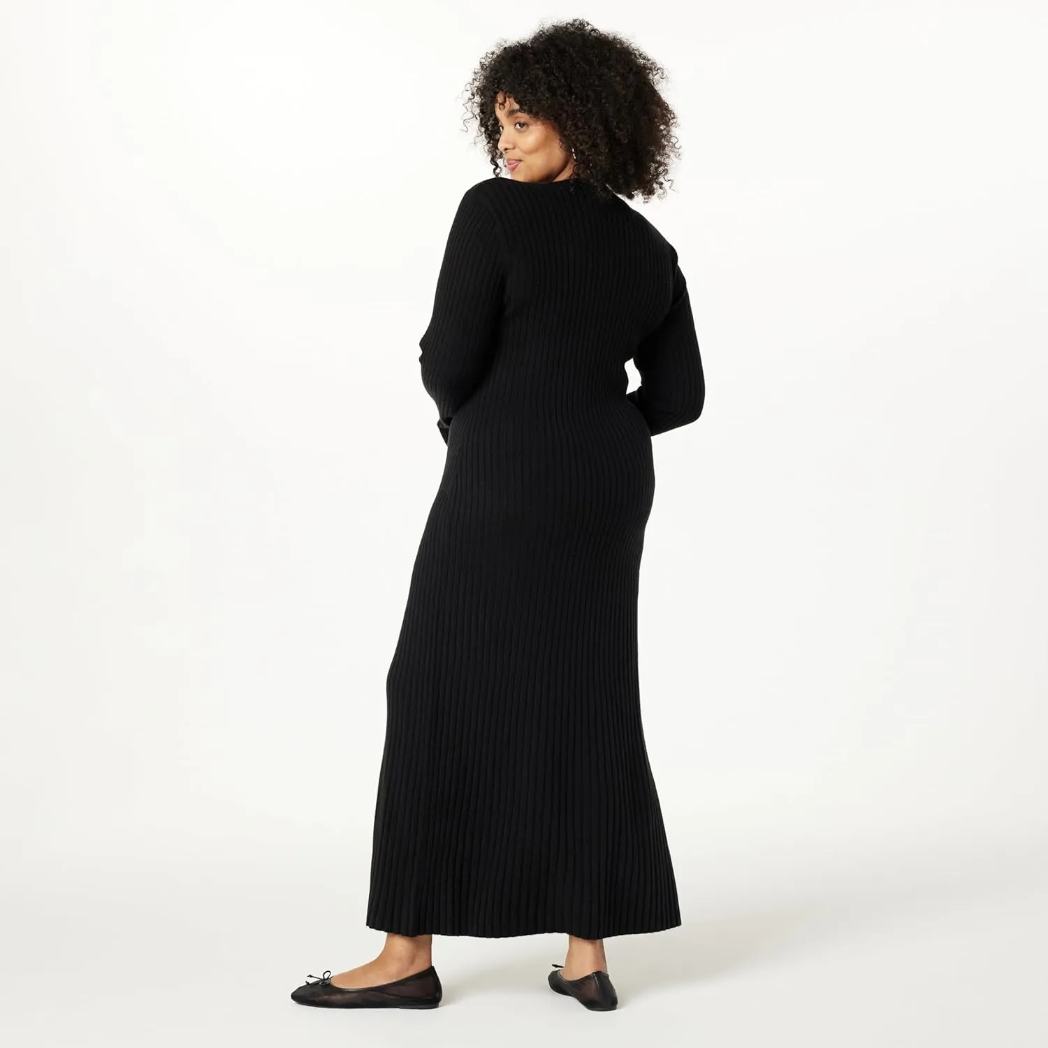 The Drop Women's Ashlyn Ribbed Sweater Maxi Dress