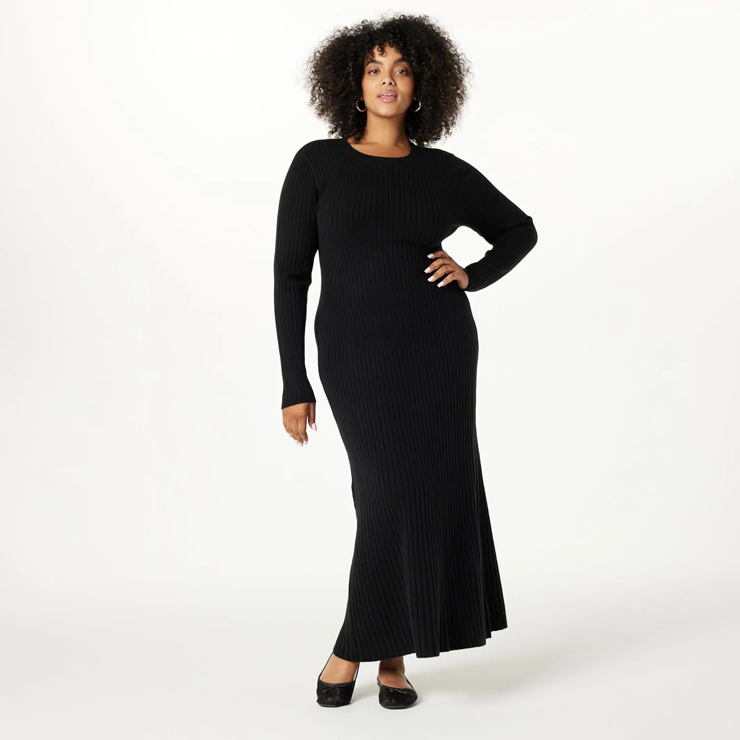 The Drop Women's Ashlyn Ribbed Sweater Maxi Dress