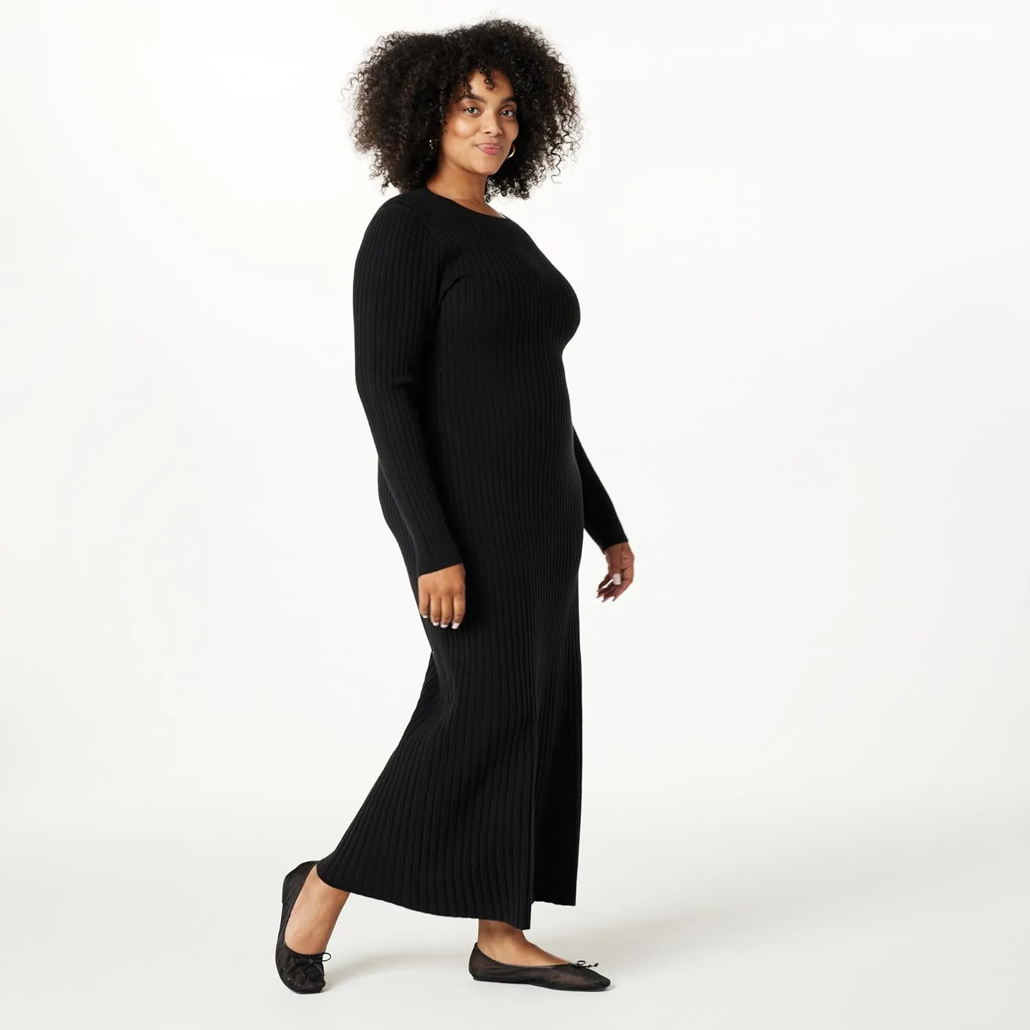 The Drop Women's Ashlyn Ribbed Sweater Maxi Dress