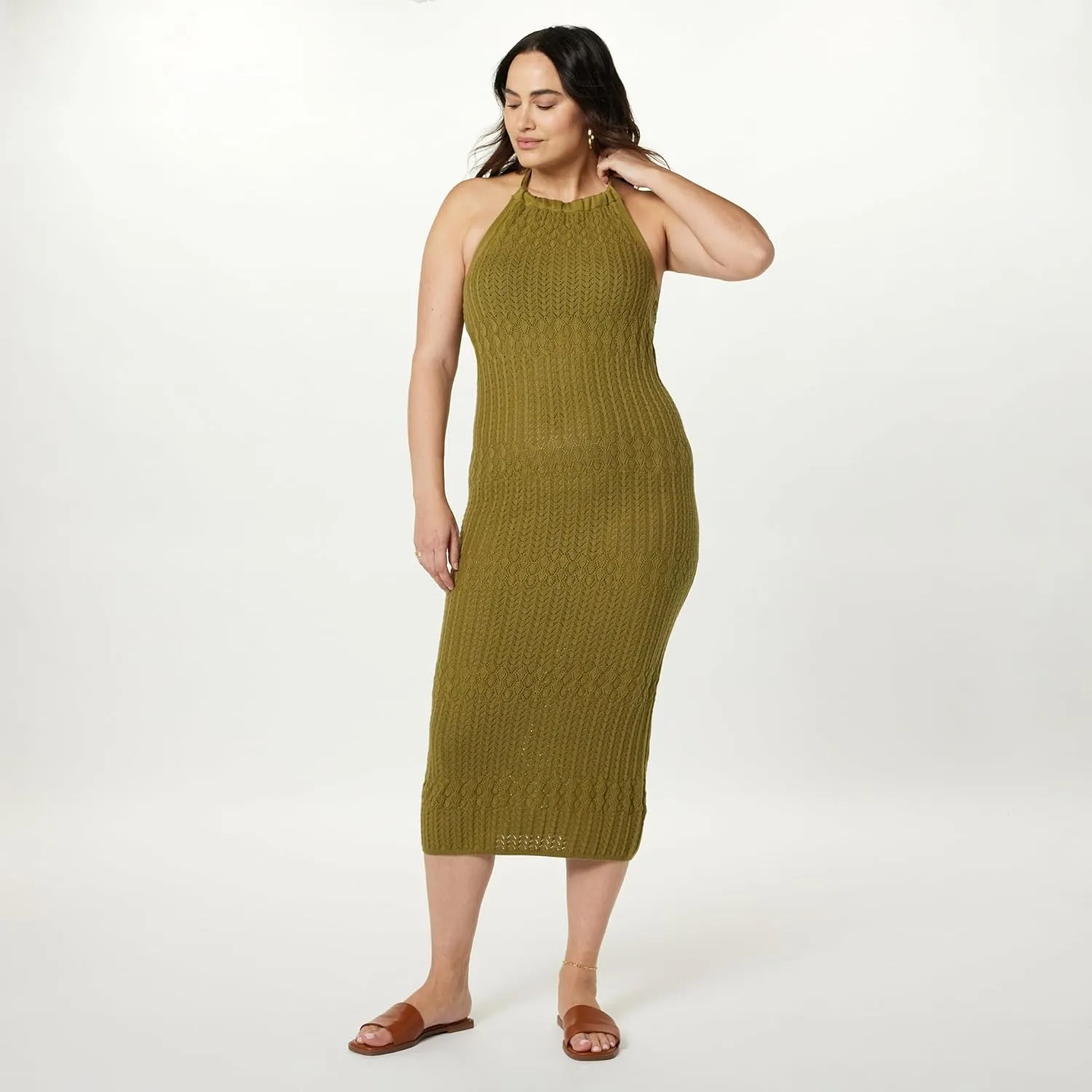 The Drop Women's Jayla Sleeveless Crochet Midi Dress