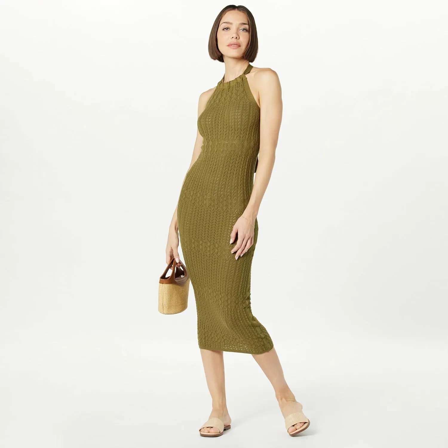The Drop Women's Jayla Sleeveless Crochet Midi Dress
