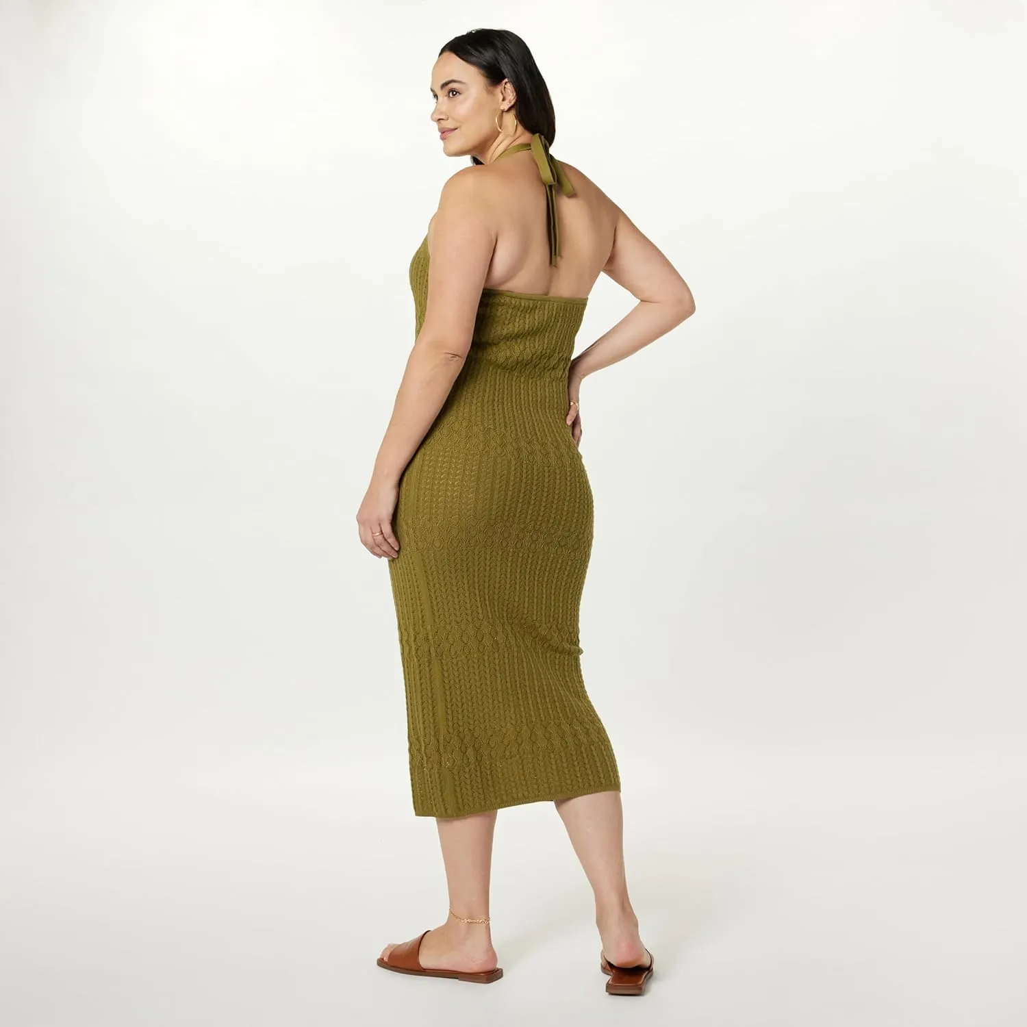 The Drop Women's Jayla Sleeveless Crochet Midi Dress