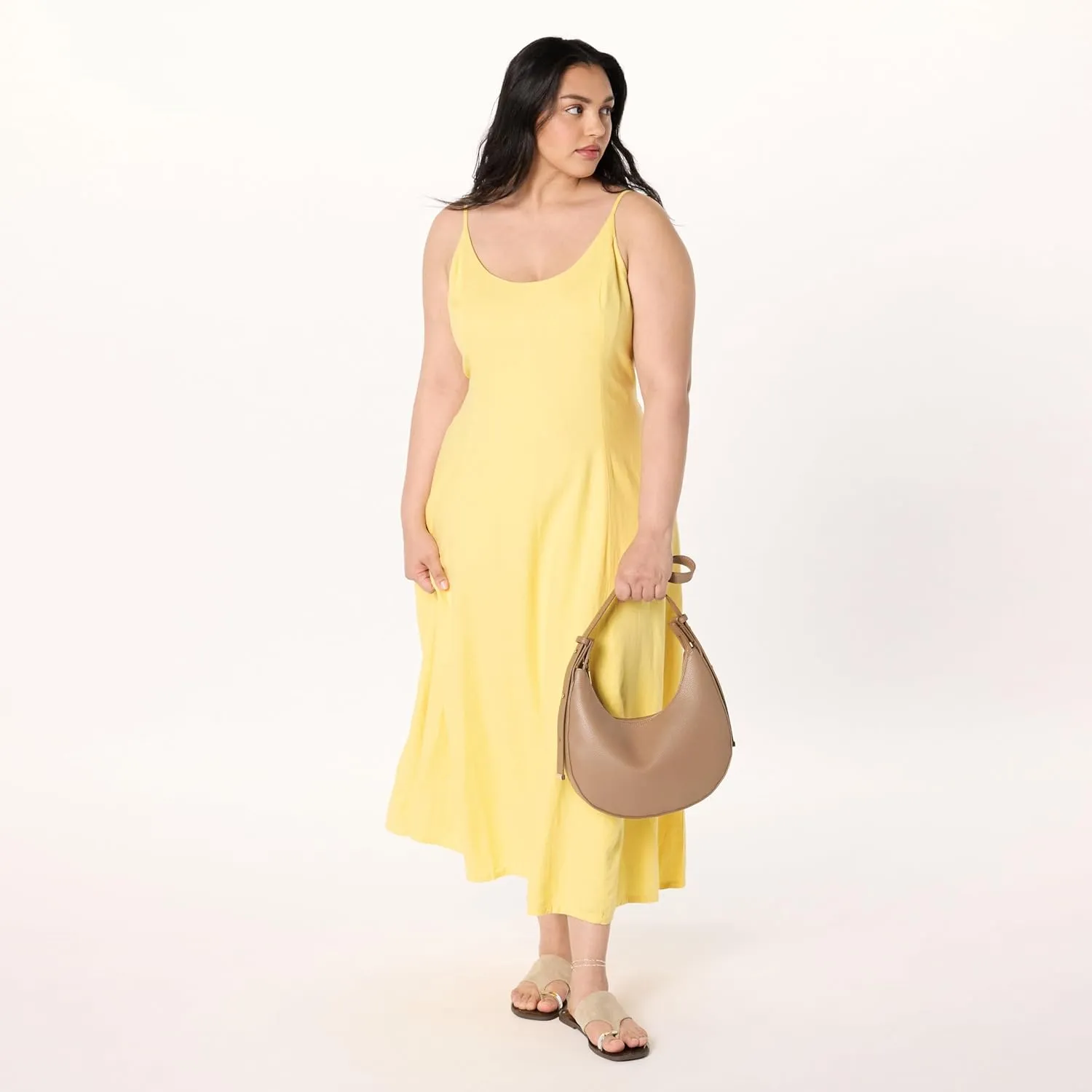 The Drop Women's Luna Scoop Neck Linen Maxi Dress
