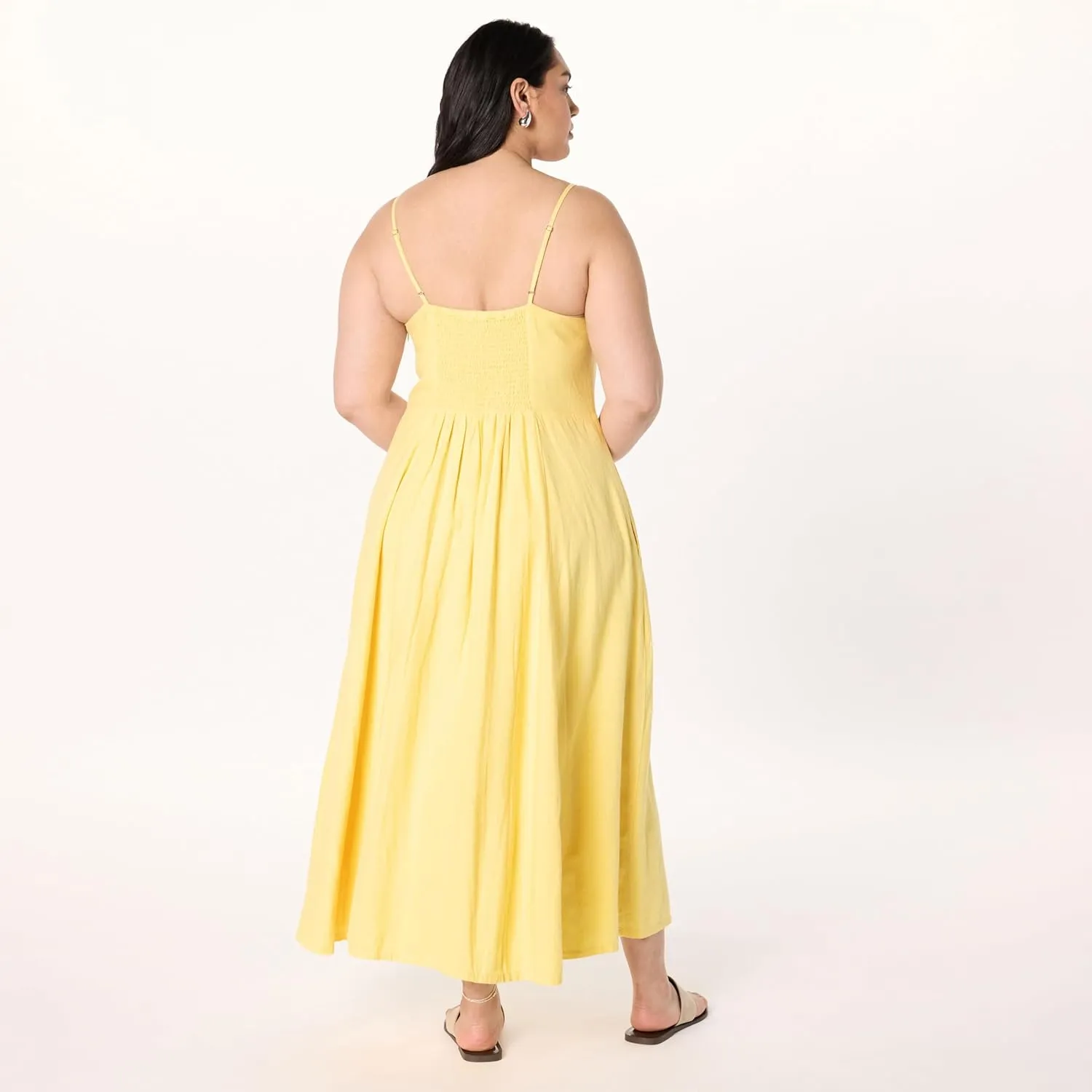 The Drop Women's Luna Scoop Neck Linen Maxi Dress