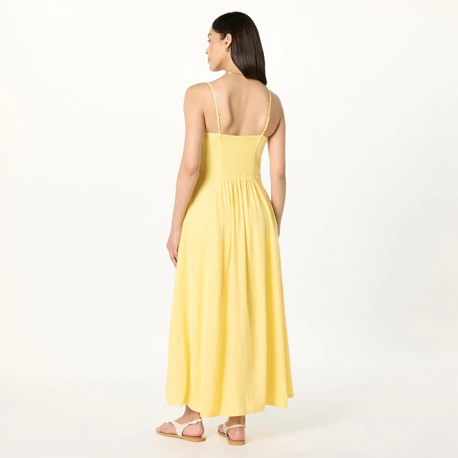 The Drop Women's Luna Scoop Neck Linen Maxi Dress