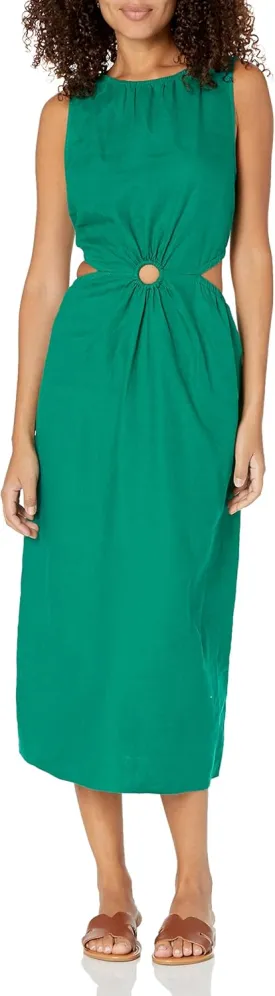 The Drop Women's Sade Linen Cut Out Midi