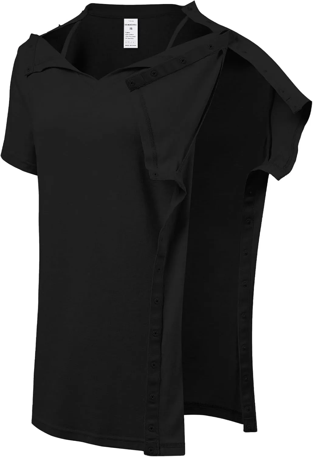 Women's Post Shoulder Surgery Shirts Clothes After Rotator Cuff Surgery Chemo Port Access T Shirt with Snaps